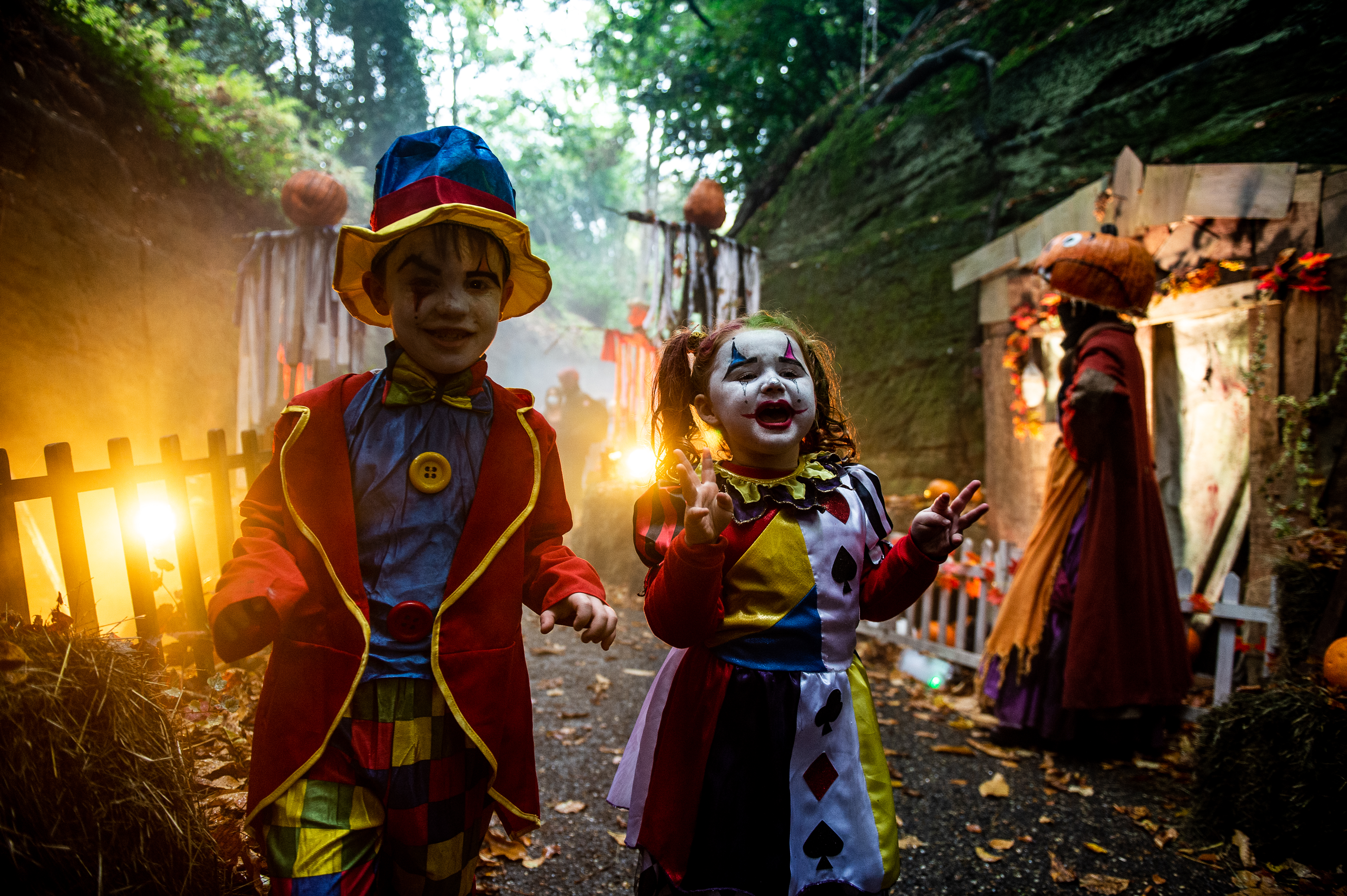 Clown children in Haunted Hollows
