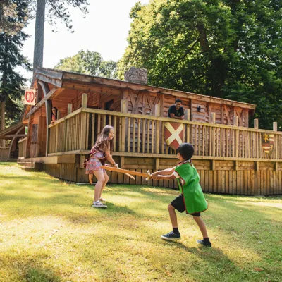 Lodge side view - children playing