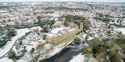 Areal castle in the snow